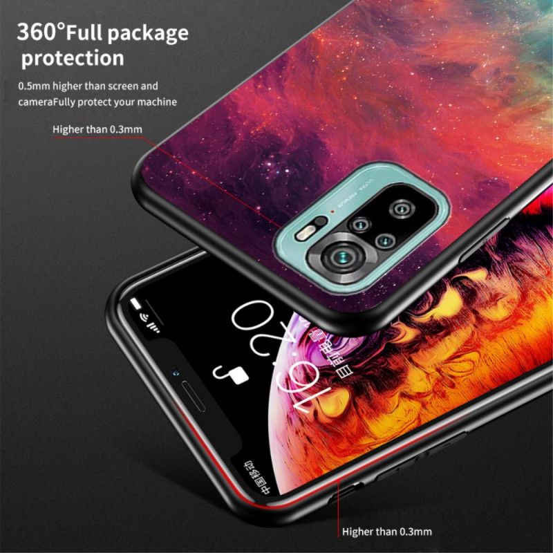 Cover Hoesje Xiaomi Redmi Note 10 / Note 10S Grijs Zwart Telefoonhoesje Schoonheid Gehard Glas