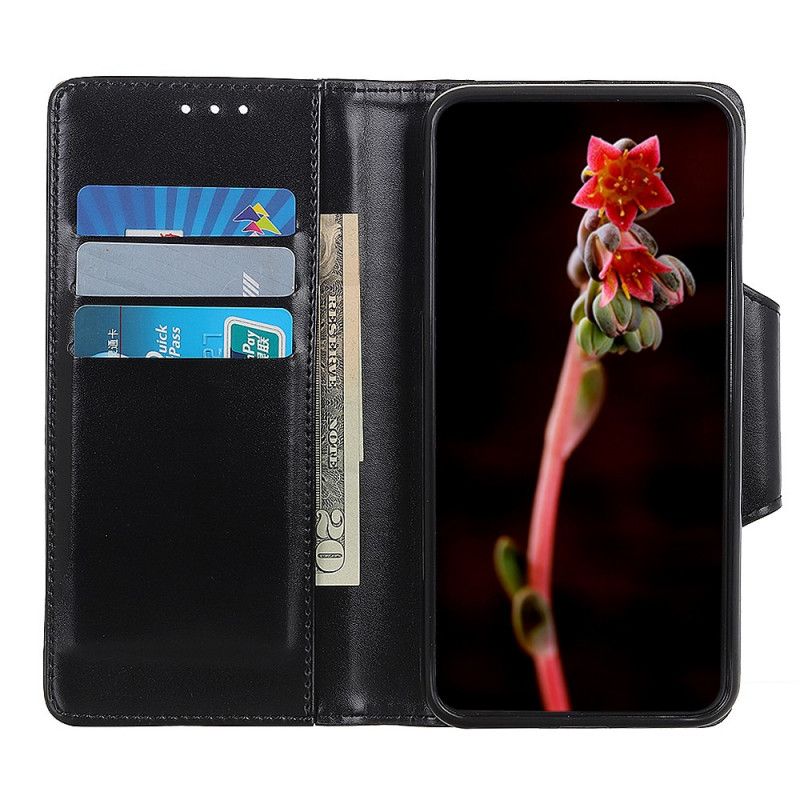 Flip Case Leren Xiaomi Redmi Note 10 / Note 10S Rood Zwart Gespen Elegantie Van Imitatieleer