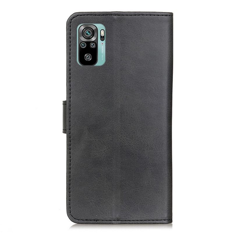 Flip Case Leren Xiaomi Redmi Note 10 / Note 10S Rood Zwart Retro Mat Leereffect