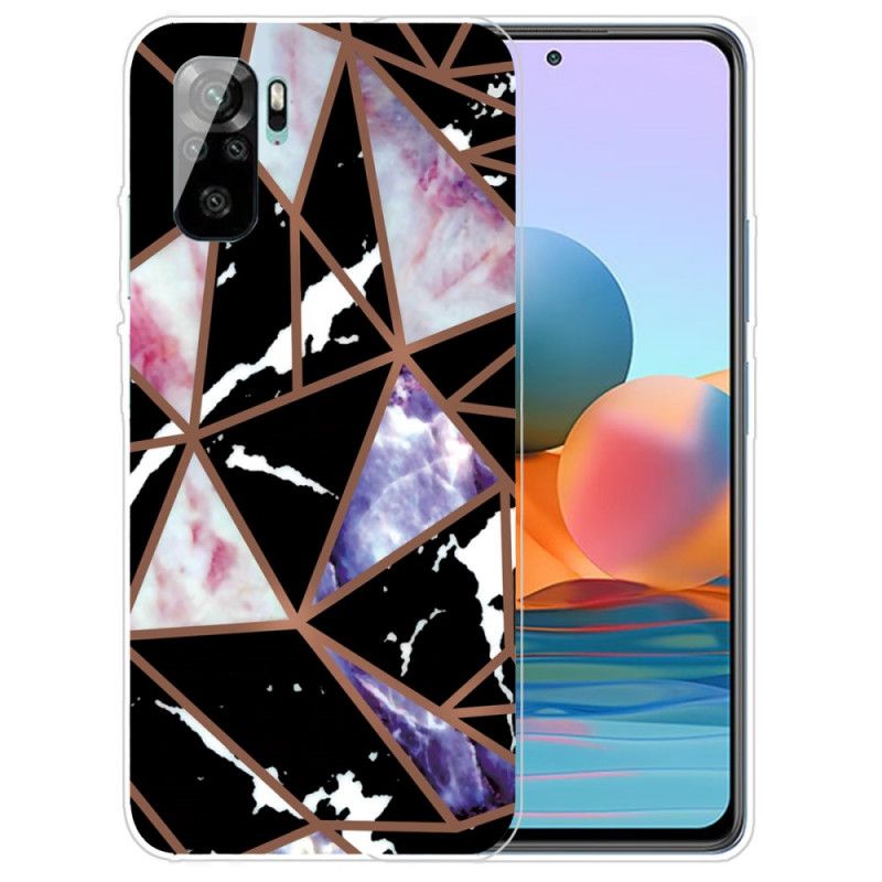 Hoesje Xiaomi Redmi Note 10 / Note 10S Wit Zwart Designer Marmer