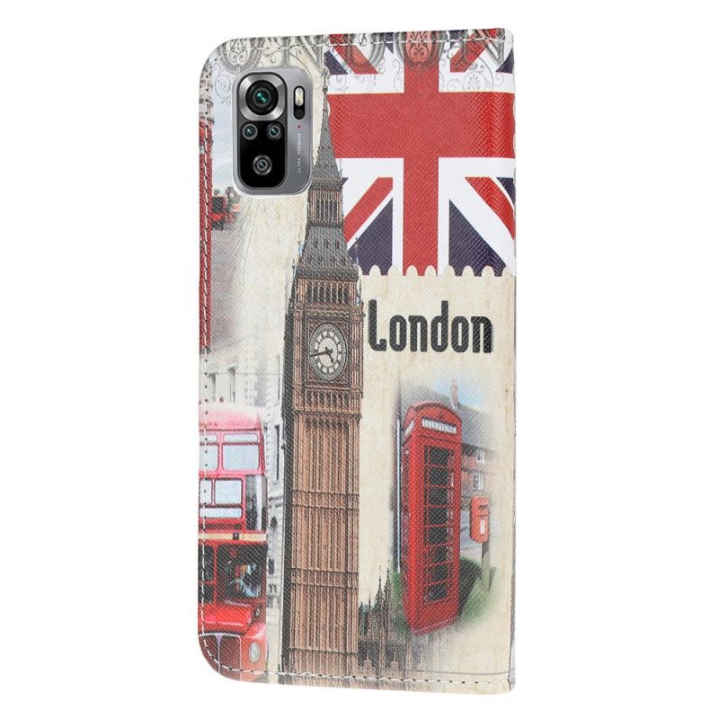 Leren Hoesje voor Xiaomi Redmi Note 10 / Note 10S Leven In Londen