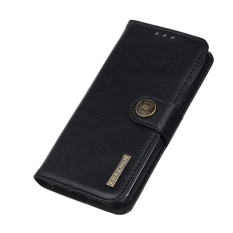 Leren Hoesje Xiaomi Redmi Note 10 / Note 10S Grijs Zwart Telefoonhoesje Khazneh Kunstleer
