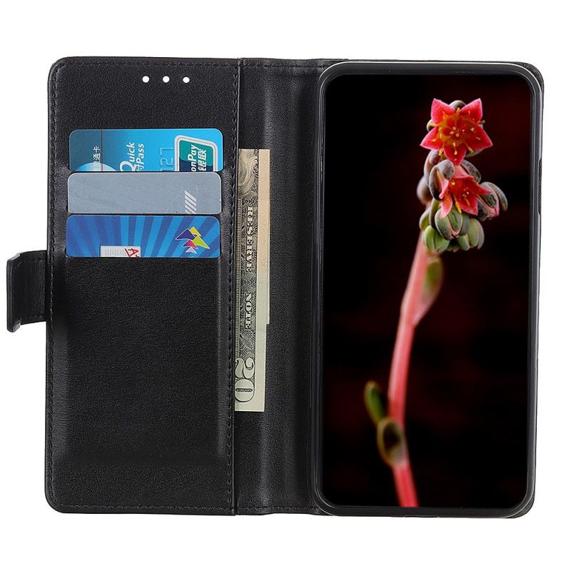 Leren Hoesje Xiaomi Redmi Note 10 / Note 10S Groen Zwart Telefoonhoesje Splitleder Stijl