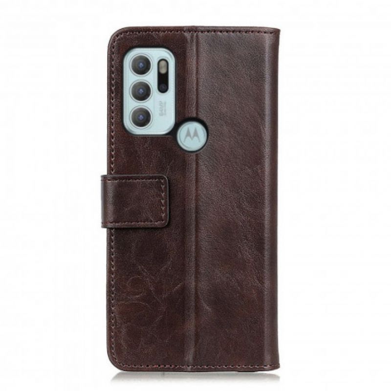 Leren Hoesje Voor Moto G60s Khazneh Elegantie Leerstijl