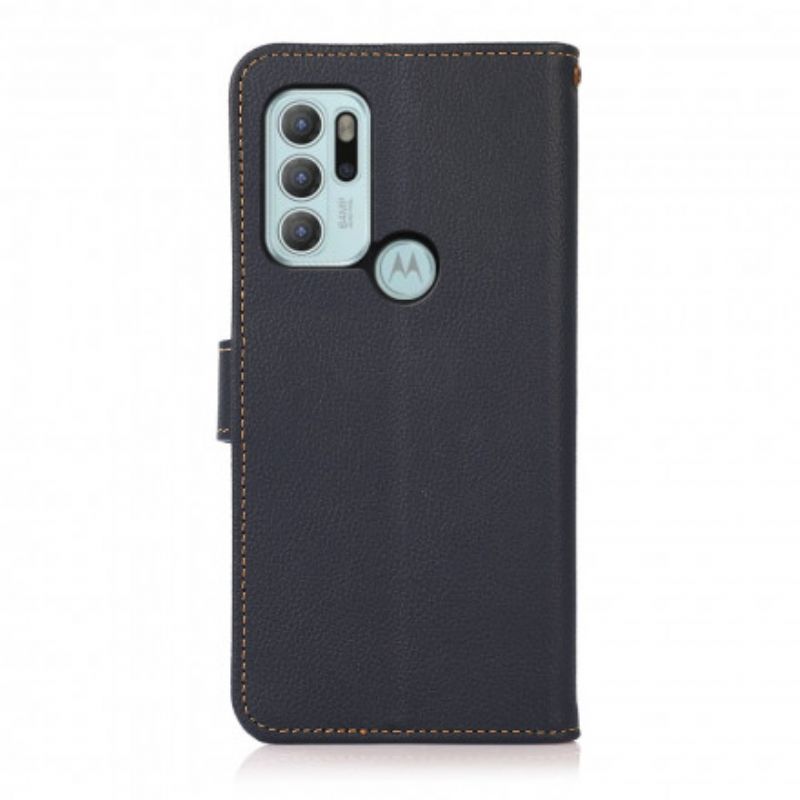 Leren Hoesje Voor Moto G60s Khazneh Leer