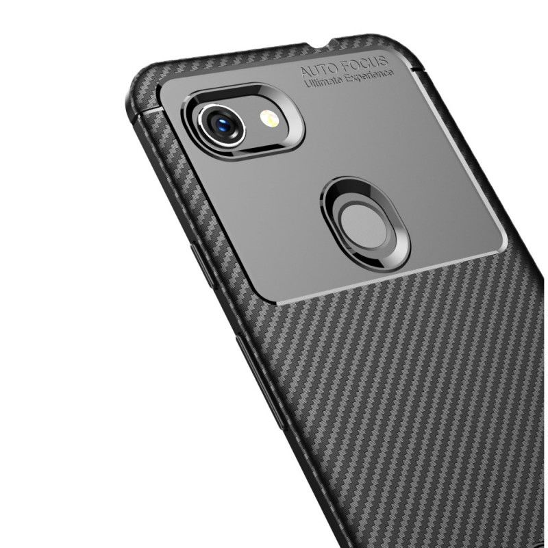 Case Hoesje Google Pixel 3A Donkerblauw Zwart Telefoonhoesje Flexibele Koolstofvezeltextuur