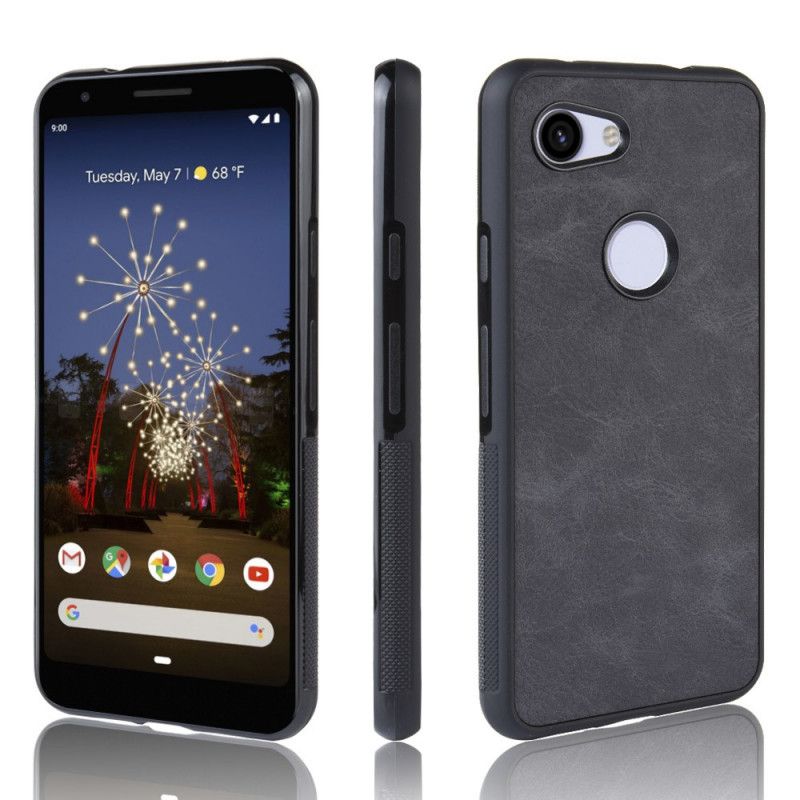 Case Hoesje Google Pixel 3A Donkerblauw Zwart Telefoonhoesje Premium Leereffect