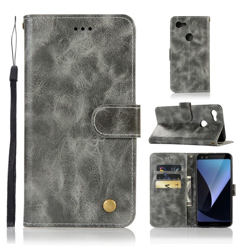 Leren Hoesje Google Pixel 3 Donkerrood Vintage Leereffect Met Riem