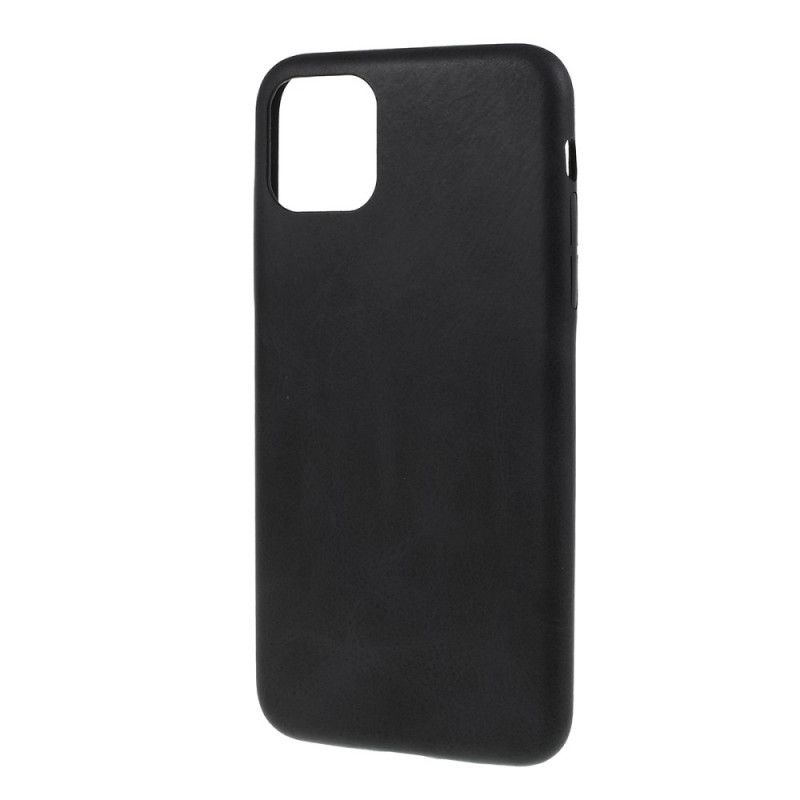 Case Hoesje iPhone 11 Grijs Zwart Telefoonhoesje Mat Leereffect