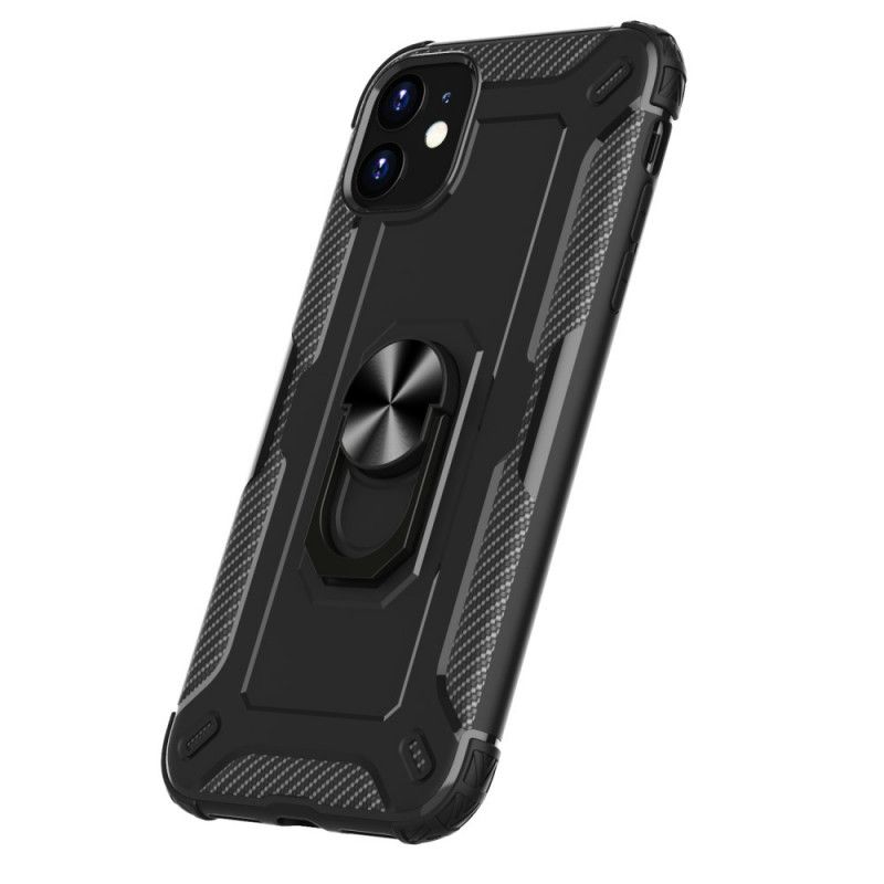 Case Hoesje iPhone 11 Groen Zwart Telefoonhoesje Siliconen Ringhouder