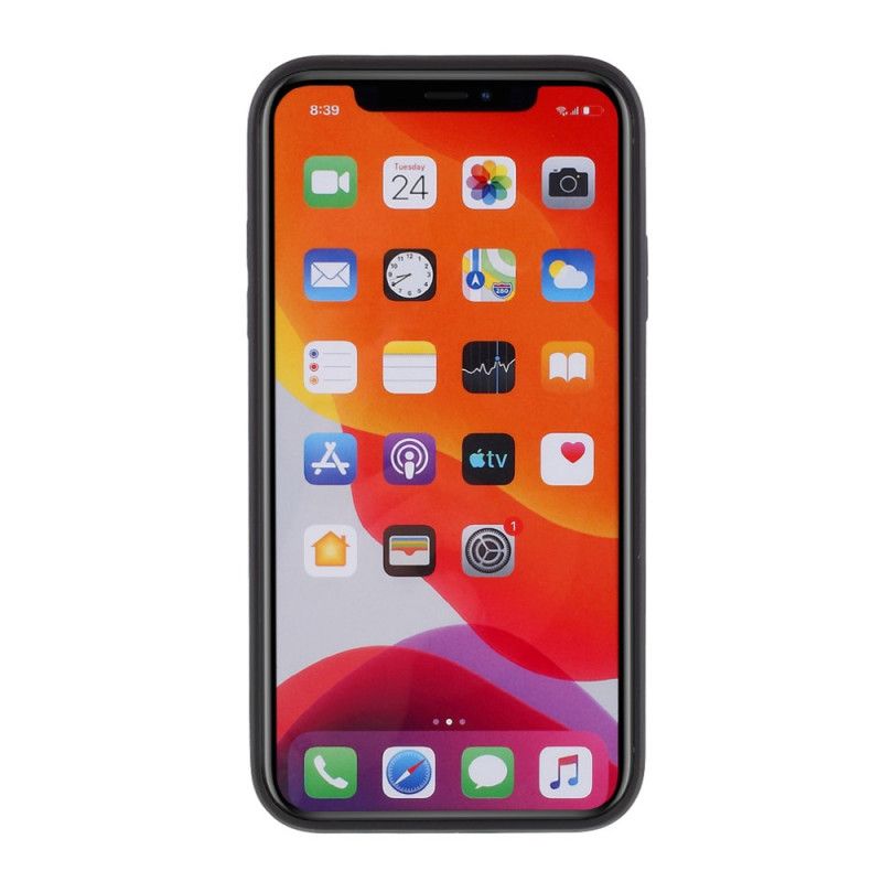 Case Hoesje iPhone 11 Rood Zwart Telefoonhoesje Glazen Achterkant En Siliconen Randen