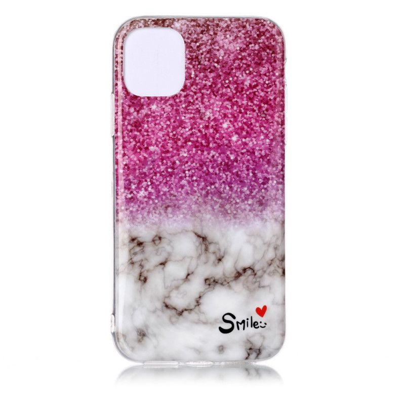 Case Hoesje iPhone 11 Telefoonhoesje Marmeren Glitter En Glimlach