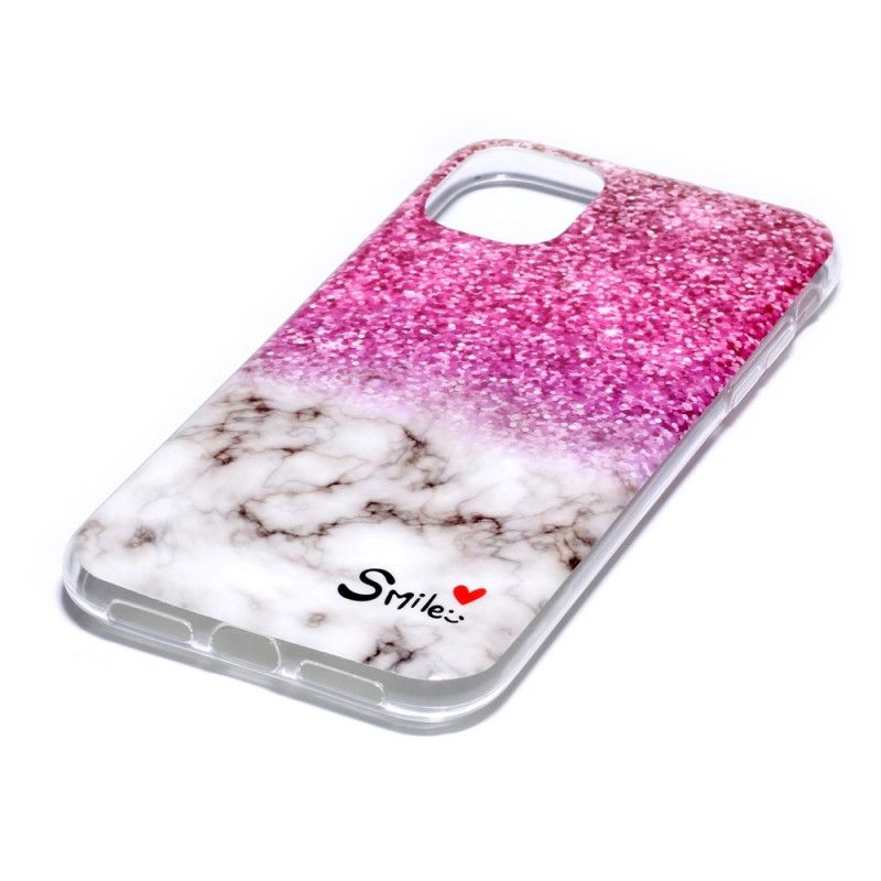 Case Hoesje iPhone 11 Telefoonhoesje Marmeren Glitter En Glimlach