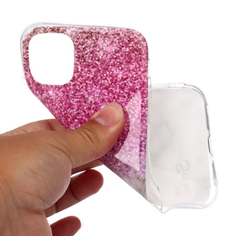 Case Hoesje iPhone 11 Telefoonhoesje Marmeren Glitter En Glimlach