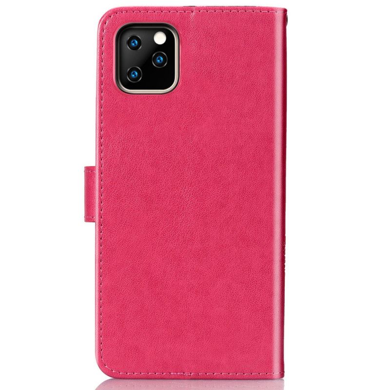 Cover Folio-hoesje iPhone 11 Grijs Zwart Telefoonhoesje Klavertje Vier