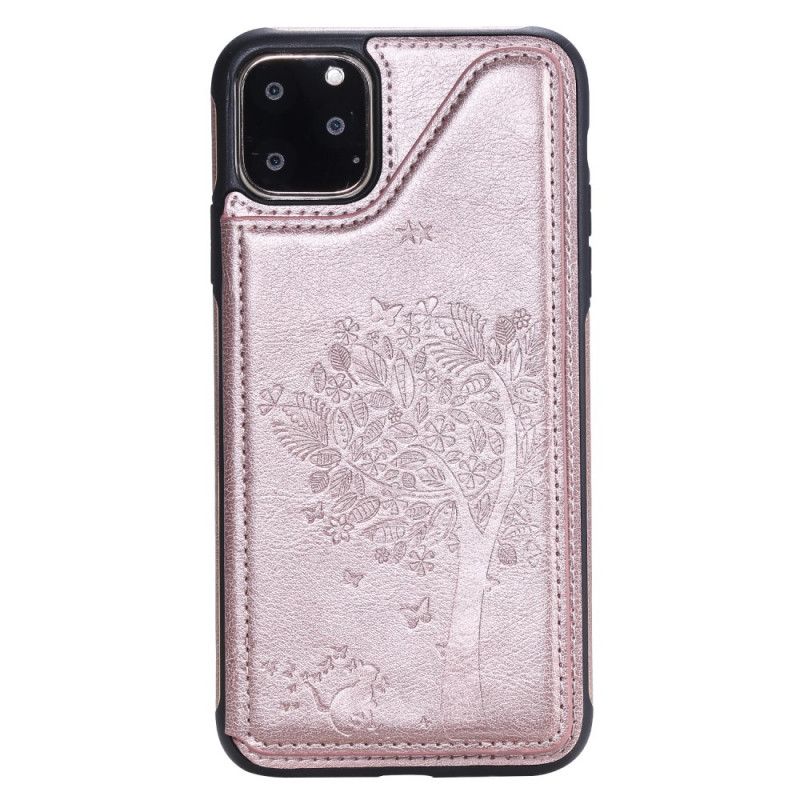 Cover Hoesje iPhone 11 Roségoud Telefoonhoesje Multifunctionele Kattenprint