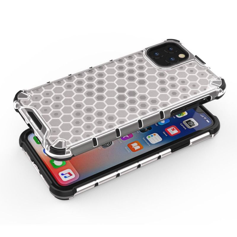 Cover Hoesje iPhone 11 Wit Zwart Telefoonhoesje Honingraatstijl