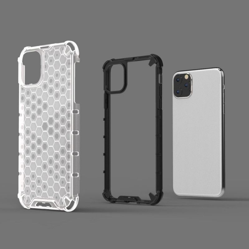 Cover Hoesje iPhone 11 Wit Zwart Telefoonhoesje Honingraatstijl