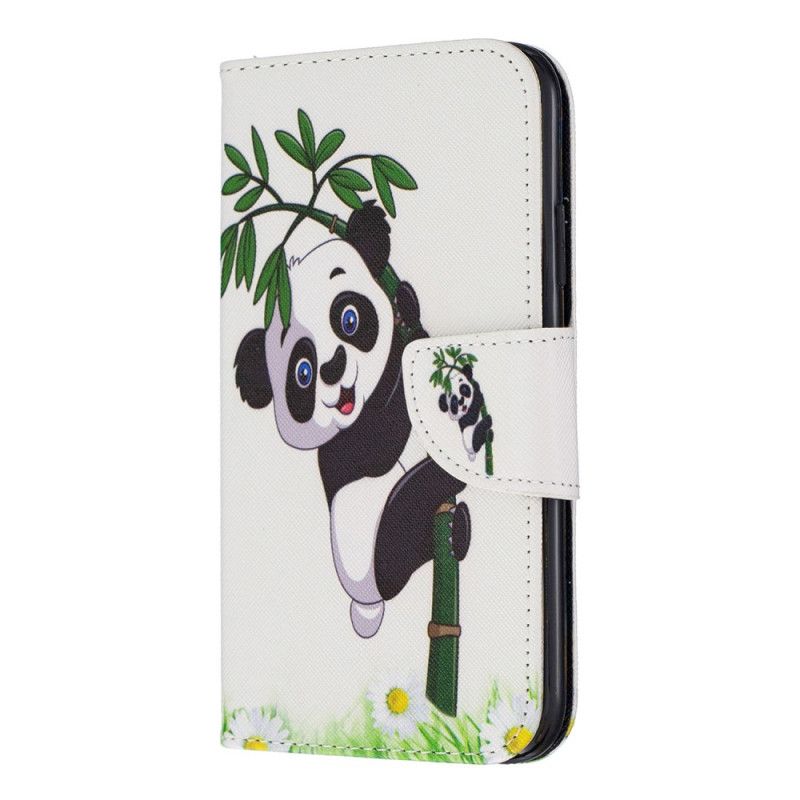 Flip Case Leren iPhone 11 Panda Op Bamboe