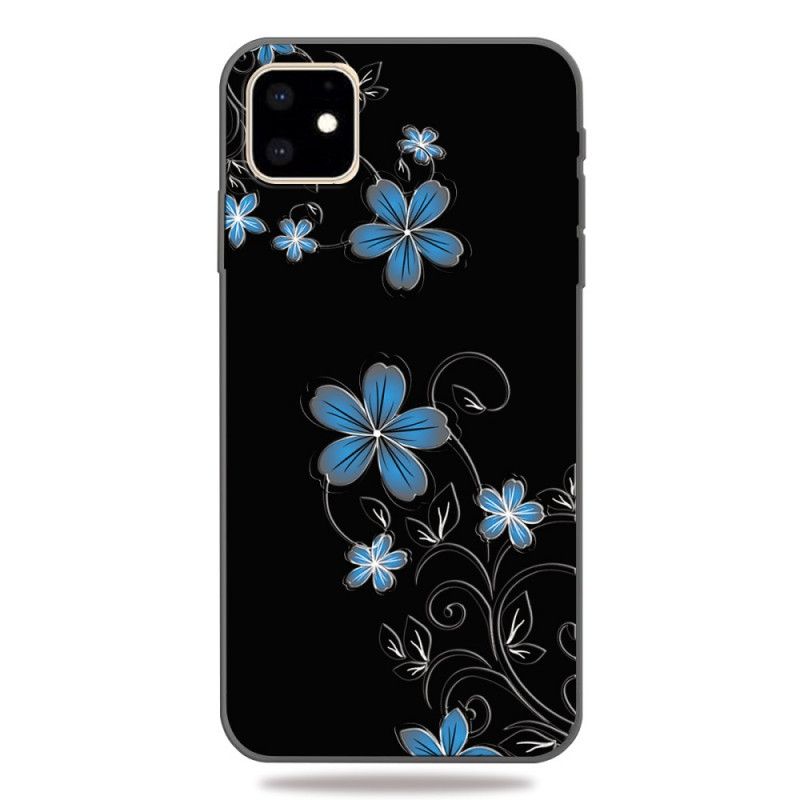 Hoesje iPhone 11 Blauwe Bloemen