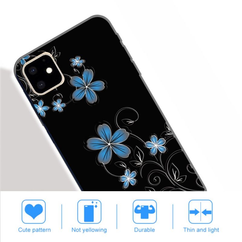 Hoesje iPhone 11 Blauwe Bloemen