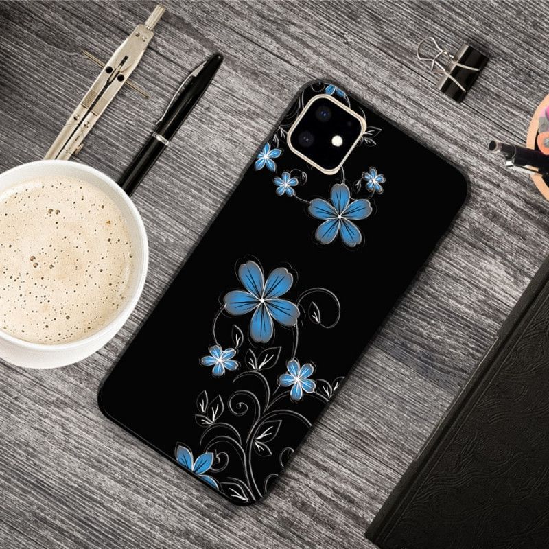 Hoesje iPhone 11 Blauwe Bloemen