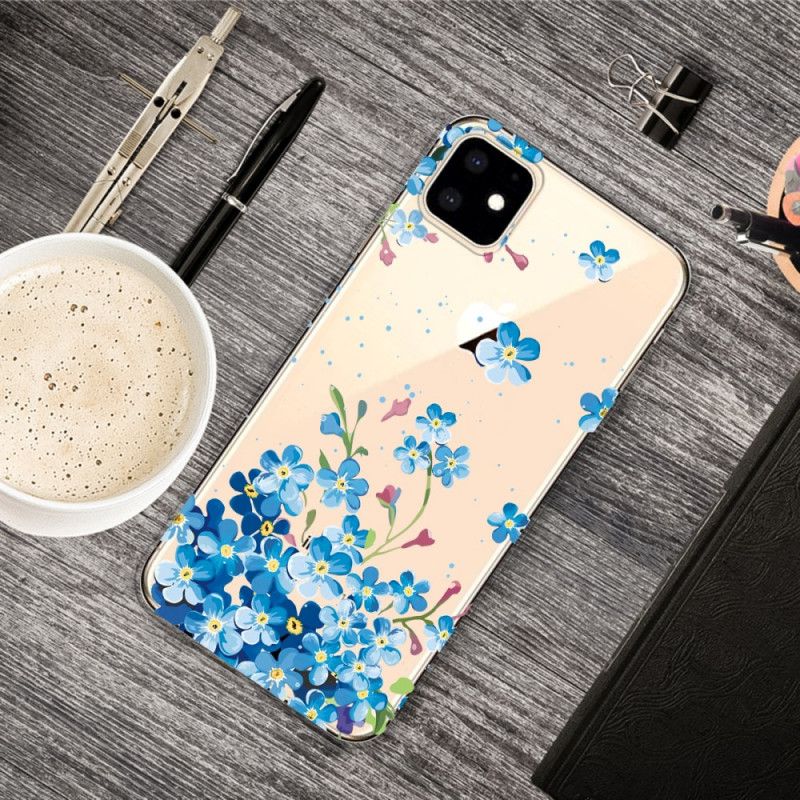 Hoesje iPhone 11 Boeket Blauwe Bloemen