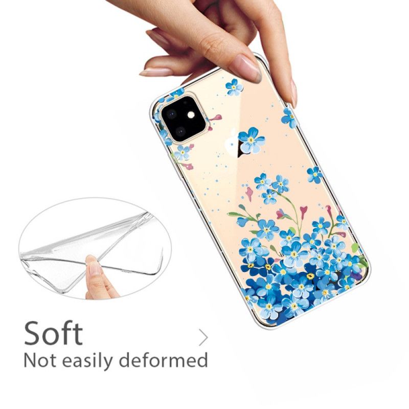 Hoesje iPhone 11 Boeket Blauwe Bloemen