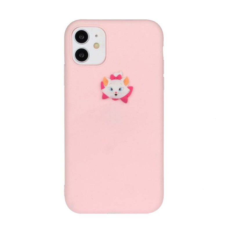 Hoesje iPhone 11 Grijs Wit Siliconen Grappig Dierenlogo