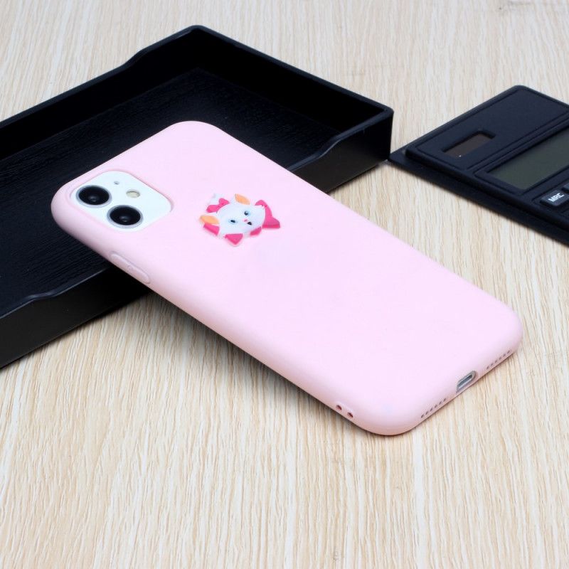 Hoesje iPhone 11 Grijs Wit Siliconen Grappig Dierenlogo