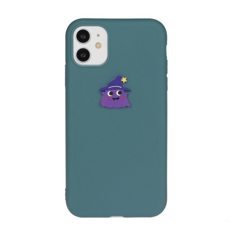 Hoesje iPhone 11 Grijs Wit Siliconen Grappig Dierenlogo