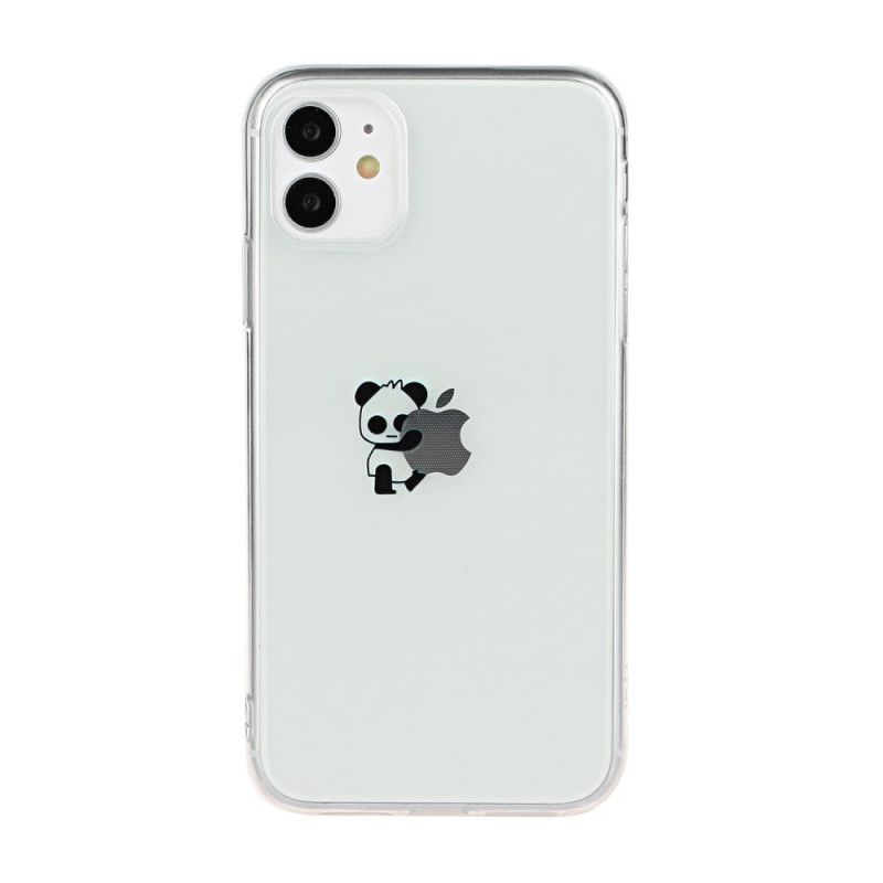 Hoesje iPhone 11 Grijs Zwart Logo Panda-Spellen