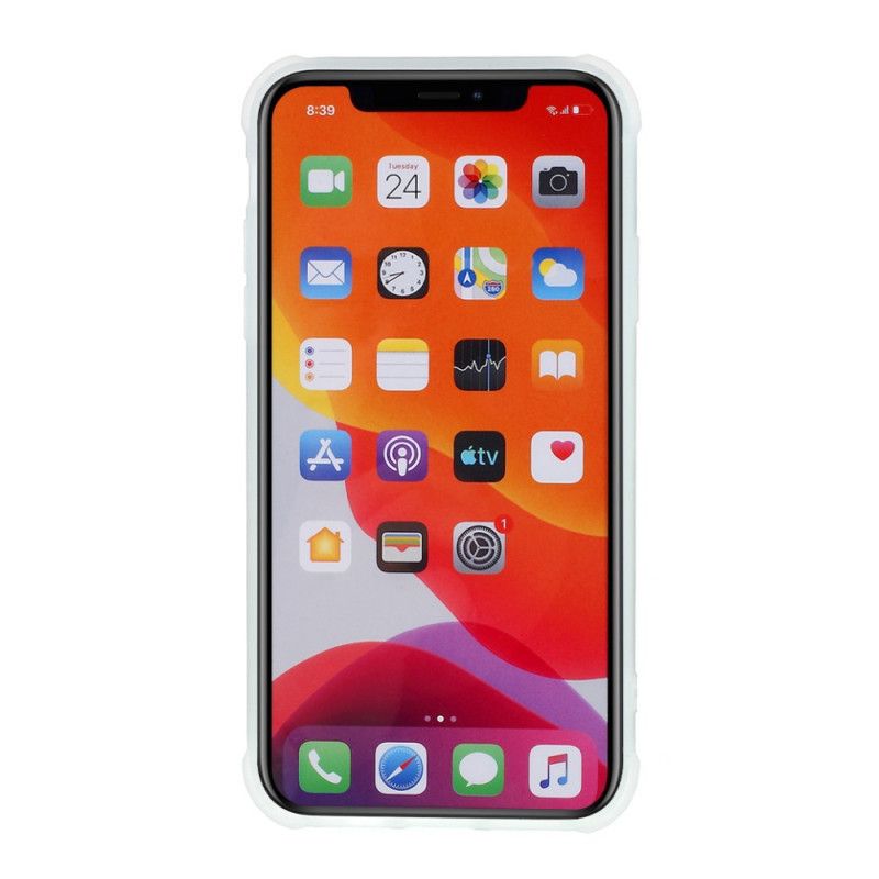 Hoesje iPhone 11 Oranje Wit Flexibel Siliconenmarmer