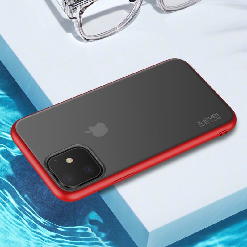 Hoesje iPhone 11 Rood Zwart X-Level Mat