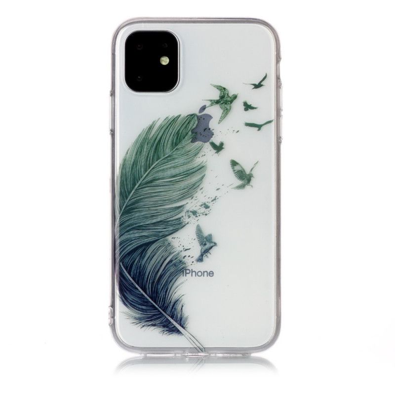 Hoesje voor iPhone 11 Transparant Gekleurde Veer