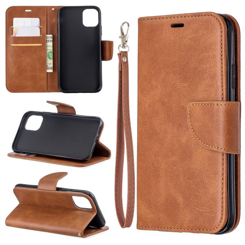 Leren Hoesje iPhone 11 Bruin Telefoonhoesje Stijl Leren Riem