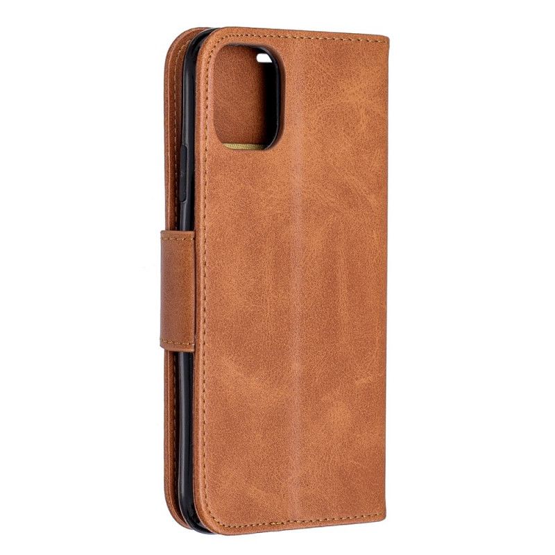 Leren Hoesje iPhone 11 Bruin Telefoonhoesje Stijl Leren Riem