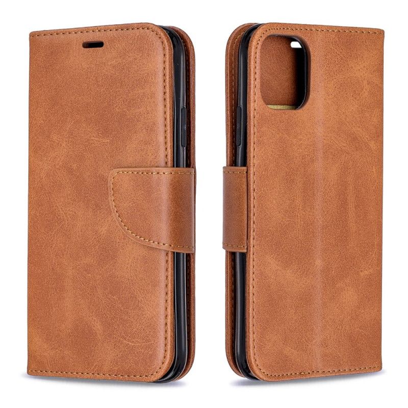 Leren Hoesje iPhone 11 Bruin Telefoonhoesje Stijl Leren Riem