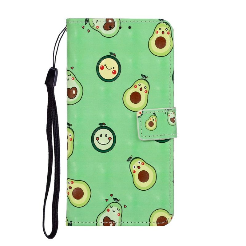 Leren Hoesje iPhone 11 Telefoonhoesje Avocado Verstelbare Riem