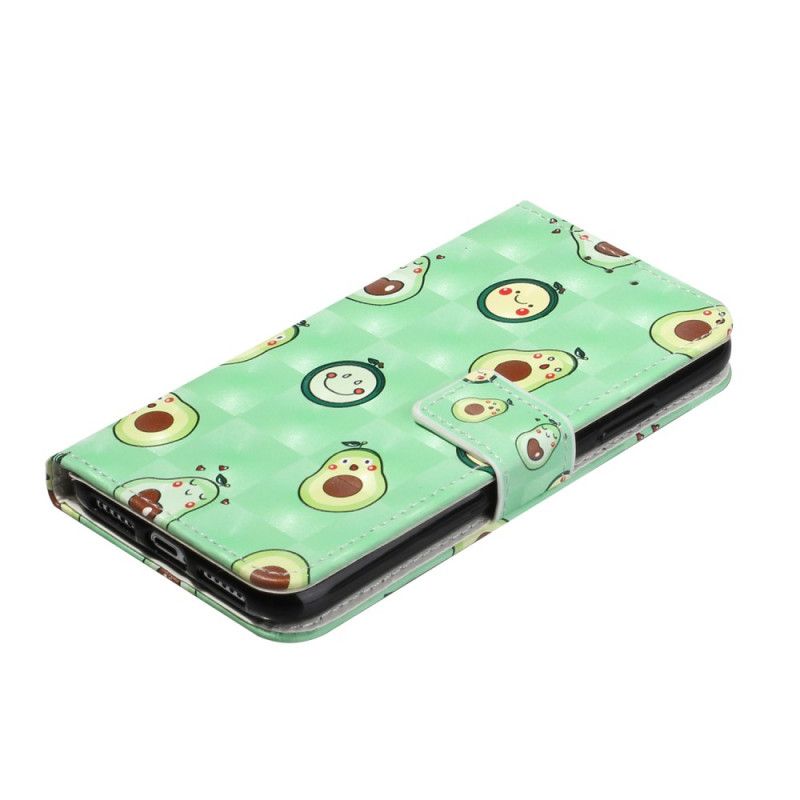 Leren Hoesje iPhone 11 Telefoonhoesje Avocado Verstelbare Riem