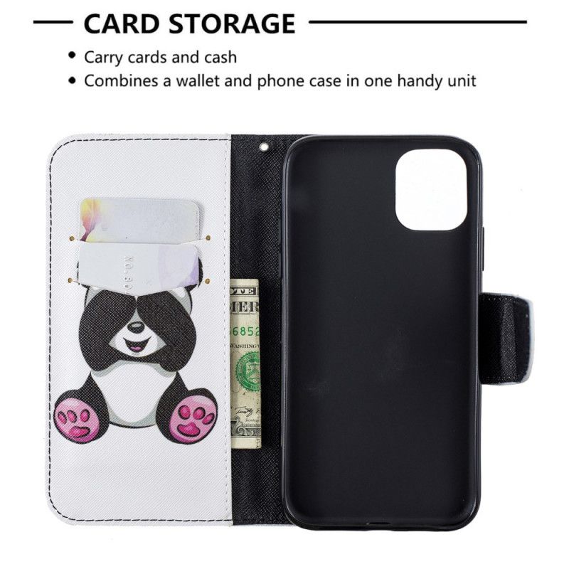 Leren Hoesje voor iPhone 11 Leuke Panda