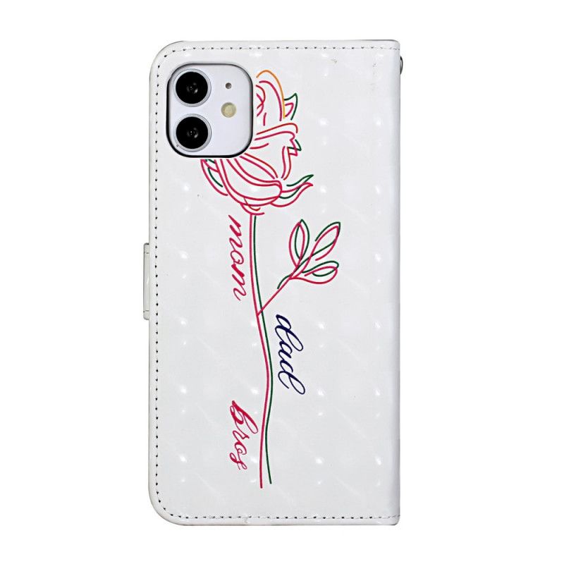 Leren Hoesje voor iPhone 11 Verstelbare Bloemenband