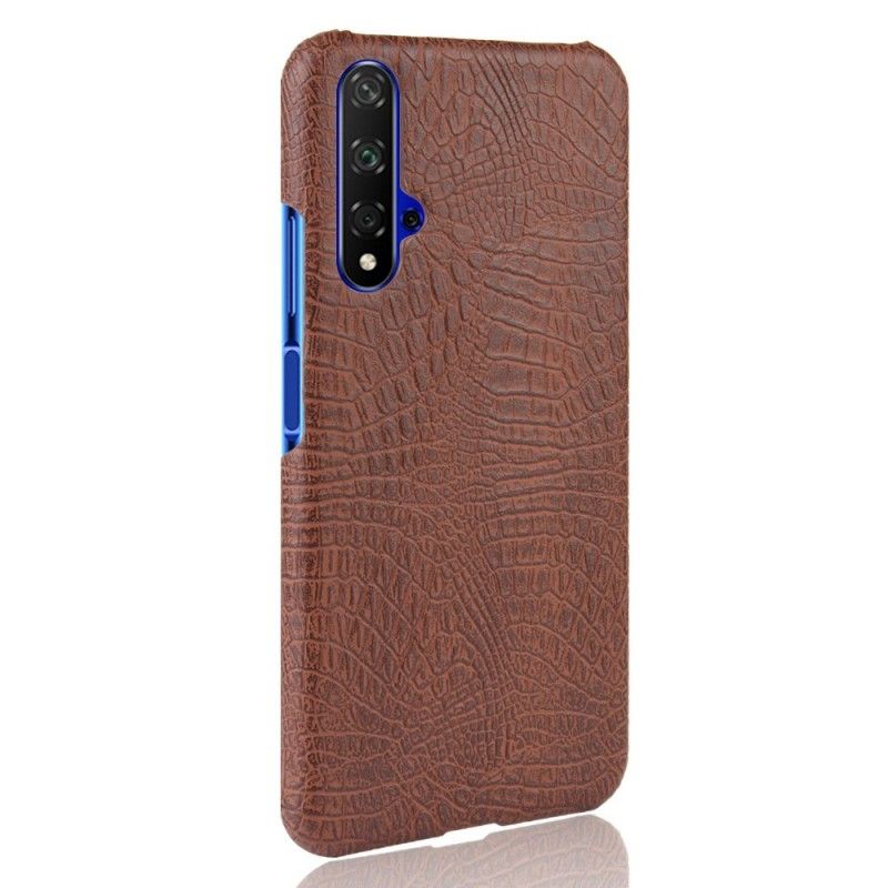 Hoesje Honor 20 Bruin Donkerblauw Krokodillenhuideffect