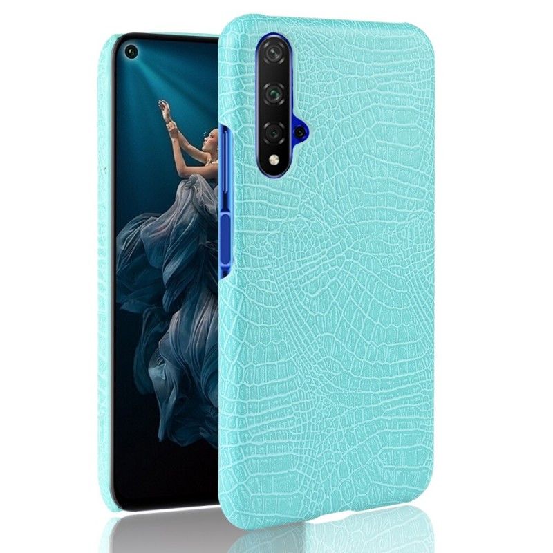 Hoesje Honor 20 Bruin Donkerblauw Krokodillenhuideffect