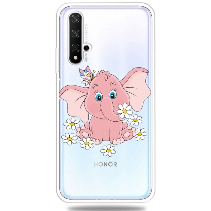 Hoesje voor Honor 20 Transparant Roze Olifant