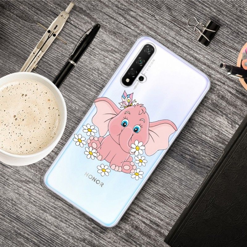 Hoesje voor Honor 20 Transparant Roze Olifant