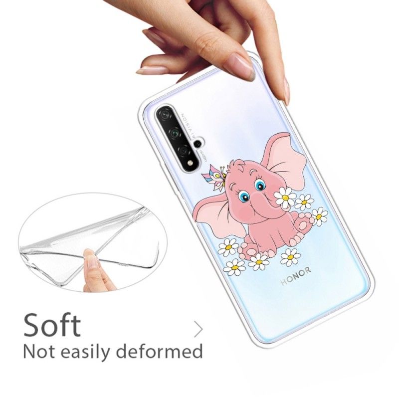 Hoesje voor Honor 20 Transparant Roze Olifant