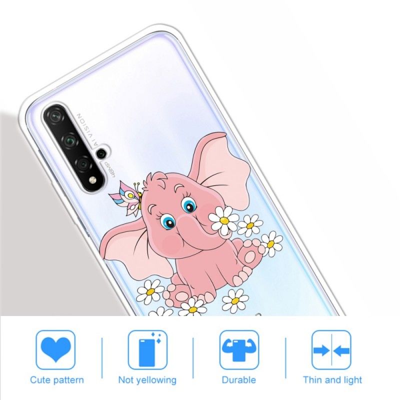 Hoesje voor Honor 20 Transparant Roze Olifant