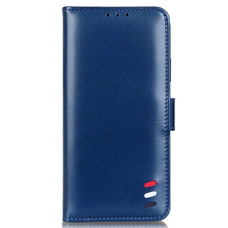 Folio-hoesje voor Samsung Galaxy S22 Ultra 5G Driekleurig Leereffect