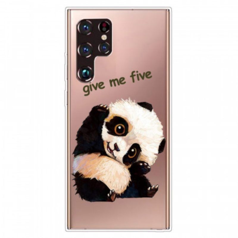 Hoesje voor Samsung Galaxy S22 Ultra 5G Panda Geef Me Vijf